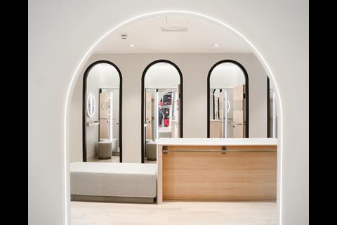 Changing rooms at Lululemon, Covent Garden, London